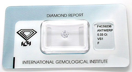 Foto 1 - Diamant IGI! Top Brillant 0,33ct Top Wesselton F, D5613