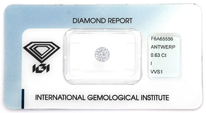 Foto 1 - Brillant 0,63 Carat in Top Crystal VVS1, IGI Zertifikat, D6690