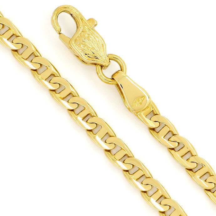 Foto 2 - Stegflachpanzer Halskette mit 51,7cm Länge 18K Gelbgold, K3058