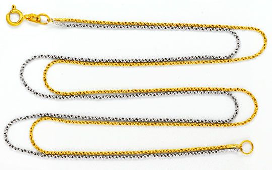 Foto 1 - 2 reihige Halskette, Gelbgold - Weißgold! Neu Okkasion, S0852