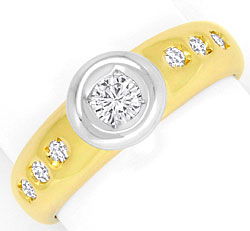 Foto 1 - Brillant-Diamanten-Ring 0,30ct River Lupenrein Gelbgold, S4259