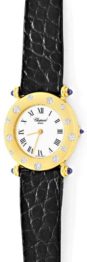 Foto 2 - Chopard Damen Uhr Gelbgold-Diamanten Safire Topuhr Neuz, U1227
