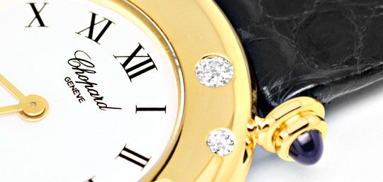 Foto 3 - Chopard Damen Uhr Gelbgold-Diamanten Safire Topuhr Neuz, U1227