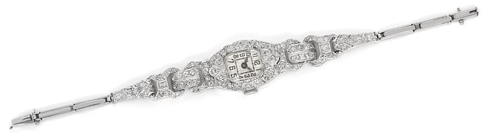 Foto 1 - Prächtige DamenArmbanduhr antik Platin 2,15ct Diamanten, U2568